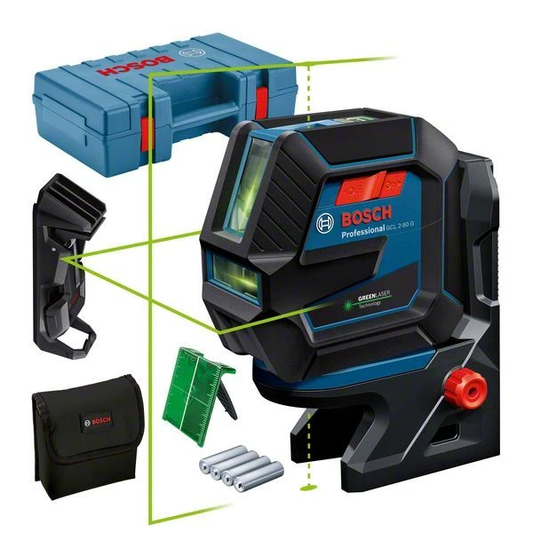 Bosch GLL 2-50 G Kruislijnlaser + Houder In Opbergetui In Koffer - 15 M - 0601066M02 1 Bosch GLL 2-50 G Kruislijnlaser + Houder In Opbergetui In Koffer - 15 M - 0601066M02