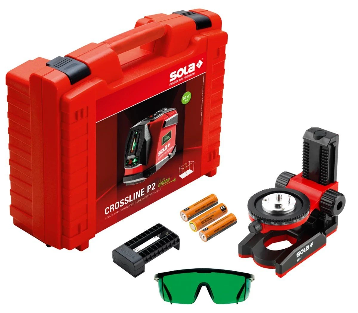 Sola Crossline P2 Kruislijnlaser In Koffer Met Wandhouder - Groen - 25m - 71013901 1 Sola Crossline P2 Kruislijnlaser In Koffer Met Wandhouder - Groen - 25m - 71013901