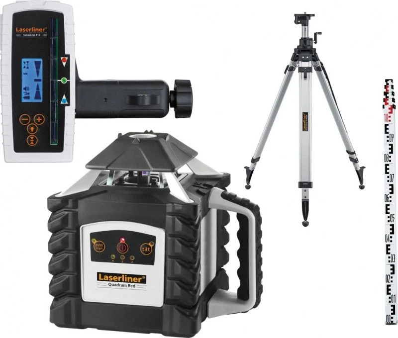 Laserliner Quadrum 410S Set Rotatielaser Set In Koffer Incl. Statief & Meetlat - 400m - 053.00.07-5 1 Laserliner Quadrum 410S Set Rotatielaser Set In Koffer Incl. Statief & Meetlat - 400m - 053.00.07-5