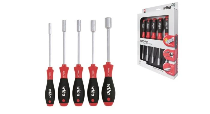 Wiha 341 K5 SoftFinish Zeskantdopsleutelset - 5 Delig - 01034 1 Wiha 341 K5 SoftFinish Zeskantdopsleutelset - 5 Delig - 01034