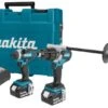 Makita DLX2146T 18V Li-Ion Accu Klopboor-/schroefmachine (DHP481) & Slagschroevendraaier (DTD152) Combiset (2x 5.0Ah Accu) In Koffer